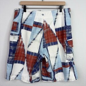 Kirra Board Shorts‎ Mens 33 Abstract Geometric Cargo Surf Beach Y2K Skate Trunks